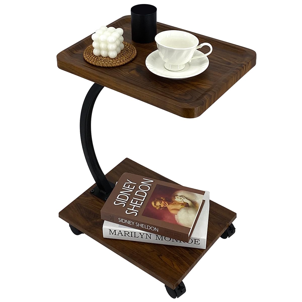 Amazon｜RAKU サイドテーブル キャスター付き ストッパー機能 ミニ C字